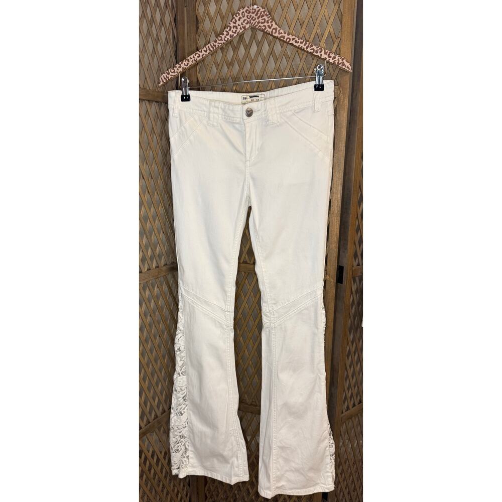Free People White Flare Lace Jeans sz W26